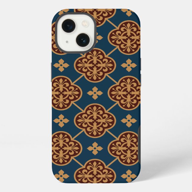 Floral mediaeval tile pattern CC0910 Augustus Pugi iPhone Case (Back)