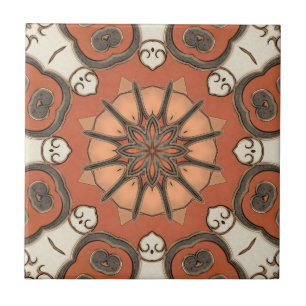 Floral Mediterranean Abstract Geometric Tile