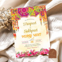 Floral Mehndi Night Ceremony Indian Wedding
