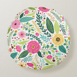 Floral Melody Round Cushion