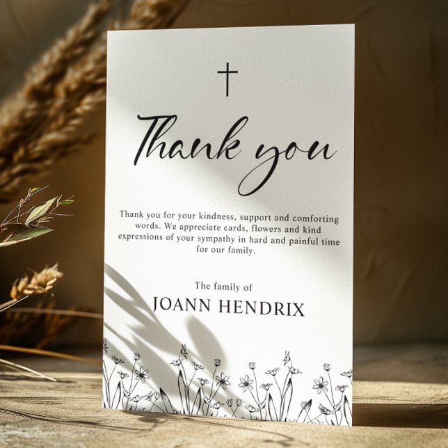 Floral Memorial Thank you Card (Creator Uploaded)