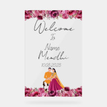 Floral Mendhi acrylic sign