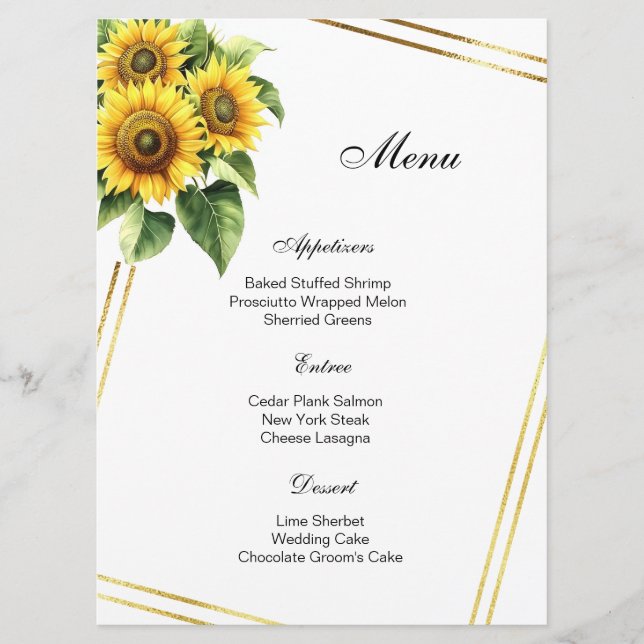 Floral Menu Card (Front)