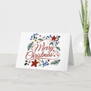 Floral Merry Christmas Card