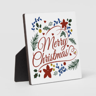 Floral Merry Christmas Plaque