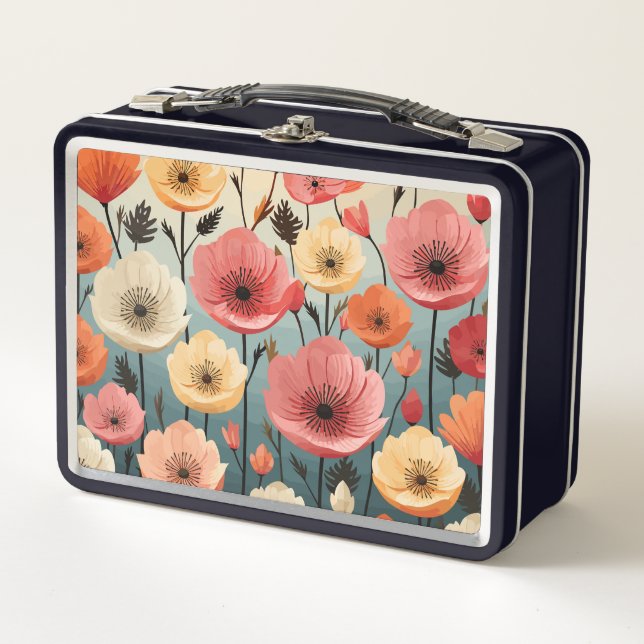 Floral Metal Lunch Box (Front)