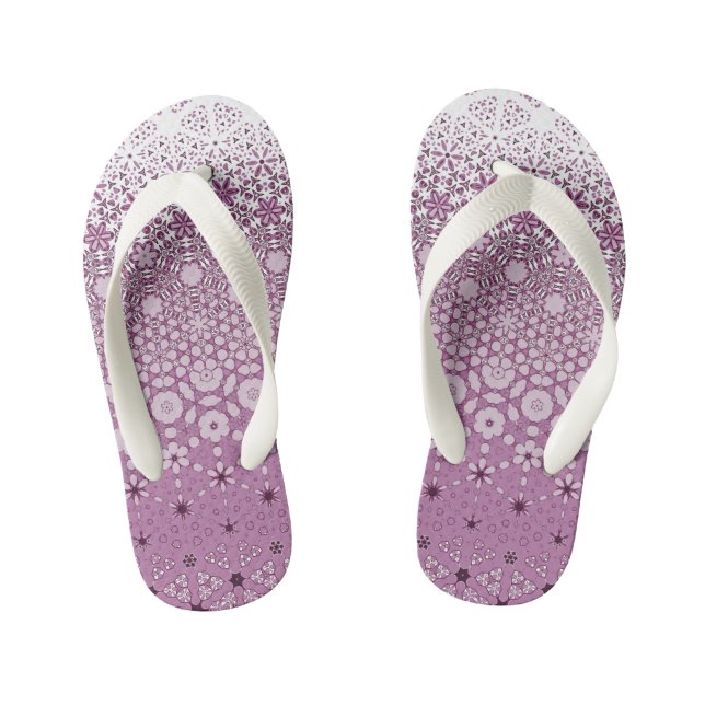 Floral Metamorphosis Pattern Kid's Thongs (Footbed)