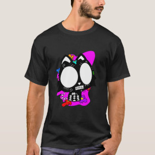 Floral Mexican Cat Day of the Dead Dia De Muertos T-Shirt