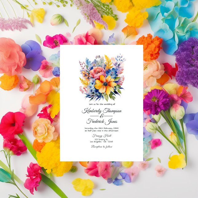 Floral Mexican Fiesta Floral Wedding Invitation (Creator Uploaded)