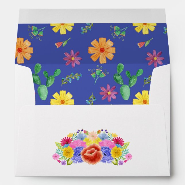Floral Mexican Fiesta Wedding Envelope (Back (Bottom))