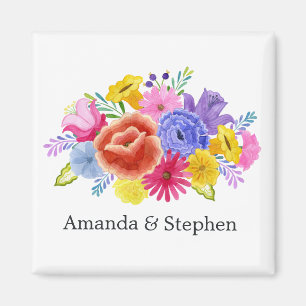Floral Mexican Fiesta Wedding Magnet