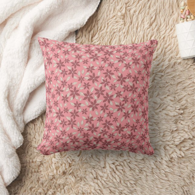 Floral Mille Fleurs Pink and Purple pattern Cushion (Blanket)