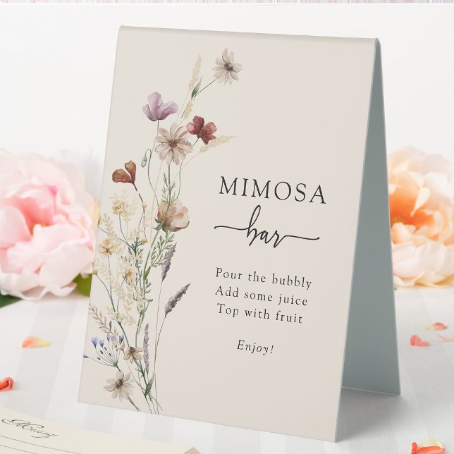 Floral Mimosa Bar Tent Sign (Floral Mimosa Bar Tent Sign by Painted Paperie
)