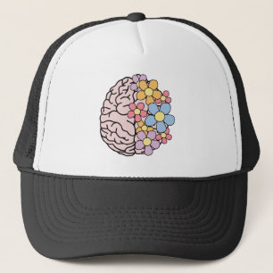Floral Mind Brain Trucker Hat
