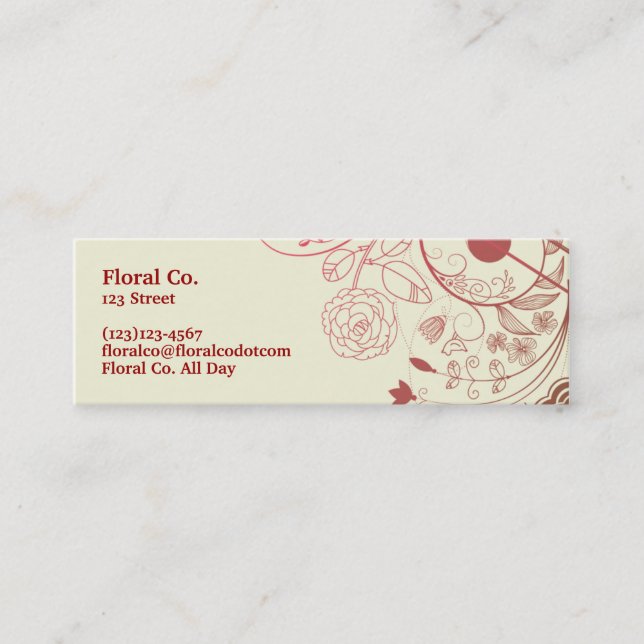 Floral Mini Business Card (Front)