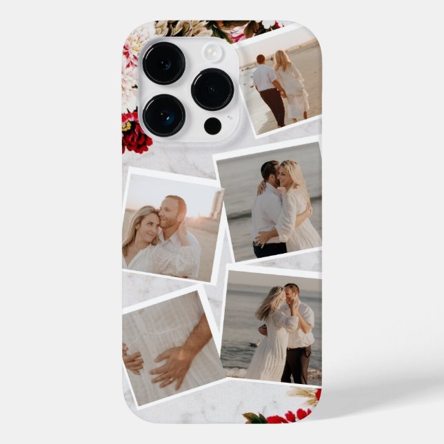 Floral Minimal Photo Collage Iphone 14 Case (Back)