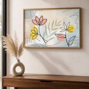 Floral Minimalist Abstract Poster
