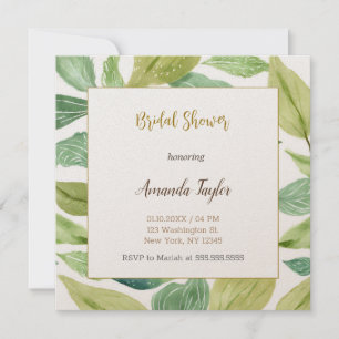 Floral Minimalist Calligraphy Bridal Shower Card