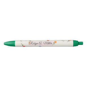 Floral Minimalist Custom Name Elegant Stylish Pen