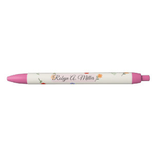 Floral Minimalist Custom Name Elegant Stylish Pen