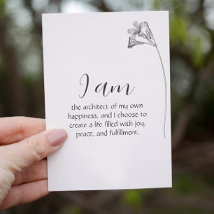 Floral Minimalist Customisable Affirmation Card