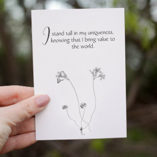 Floral Minimalist Customisable Affirmation Card