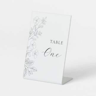 Floral Minimalist Table Number Sign