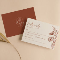 Floral Minimalist Terracotta Burnt Orange Wedding