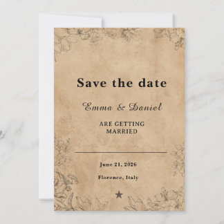  Floral minimalist Wedding Invite