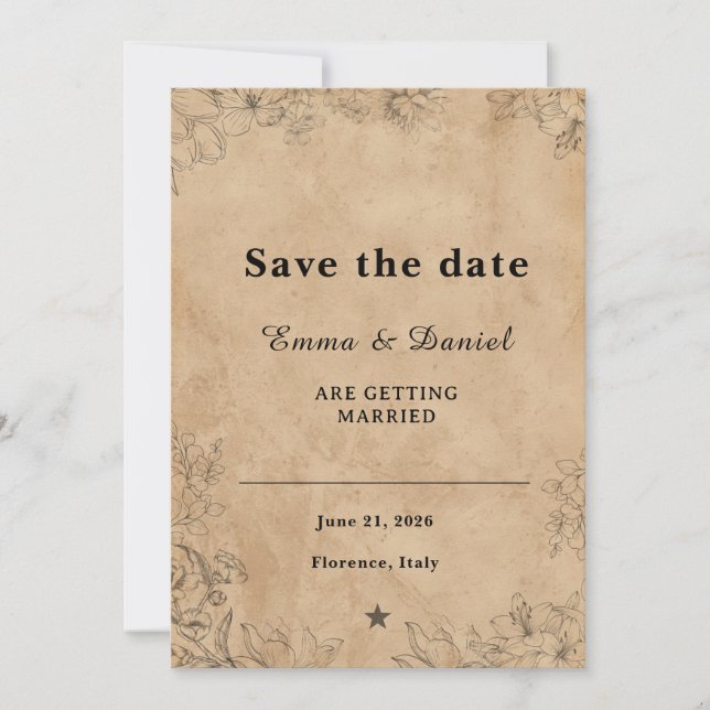  Floral minimalist Wedding Invite (Front)