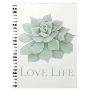 Floral Mint Green Succulent Cactus Attitude Quote Notebook
