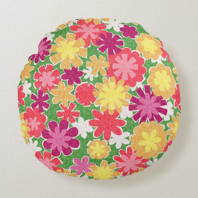 Floral Mix Round Cushion (Front)