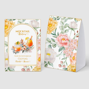 Floral Mocktail Station Bridal Shower Drink Bar