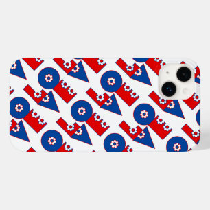 Floral Mod Patriotic LOVE Square Case-Mate iPhone 14 Plus Case