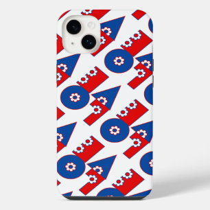 Floral Mod Patriotic LOVE Square iPhone Case