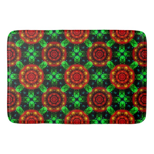 Floral Modern Boho Elegant Abstract Pattern #504 Bath Mat (Front)