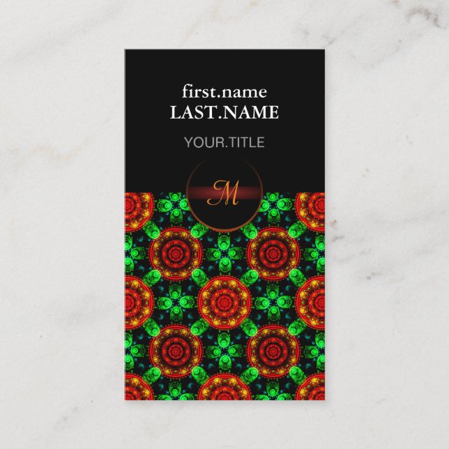 Floral Modern Boho Elegant Abstract Pattern #504 Business Card (Front)