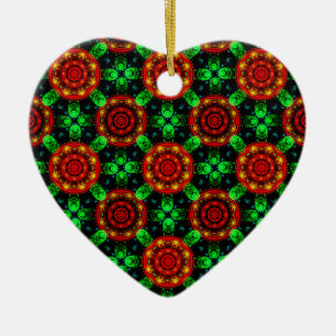Floral Modern Boho Elegant Abstract Pattern #504 Ceramic Ornament