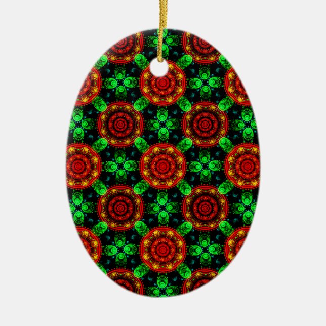 Floral Modern Boho Elegant Abstract Pattern #504 Ceramic Ornament (Front)