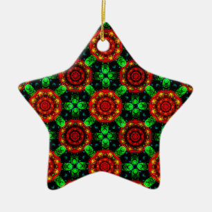 Floral Modern Boho Elegant Abstract Pattern #504 Ceramic Ornament