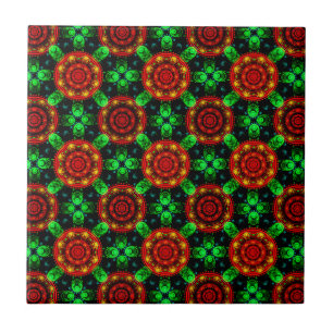 Floral Modern Boho Elegant Abstract Pattern #504 Ceramic Tile