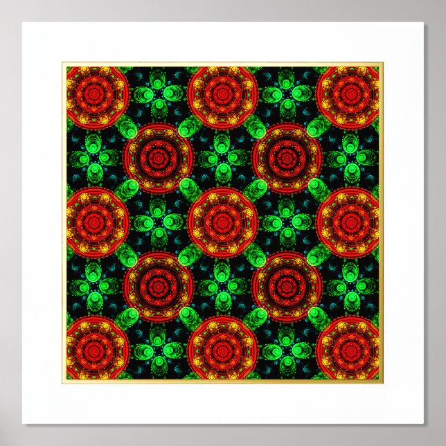 Floral Modern Boho Elegant Abstract Pattern #504 Foil Prints (Front)