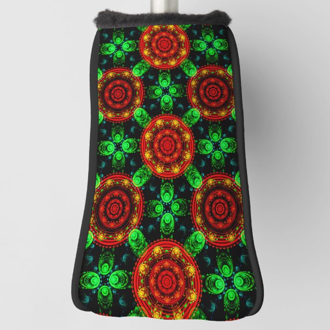 Floral Modern Boho Elegant Abstract Pattern #504 Golf Head Cover (Rotate 90)