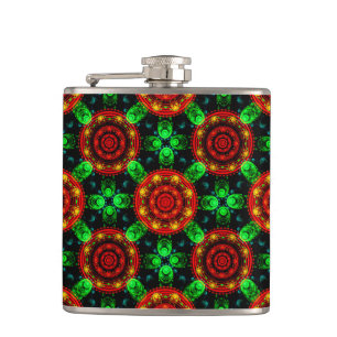 Floral Modern Boho Elegant Abstract Pattern #504 Hip Flask