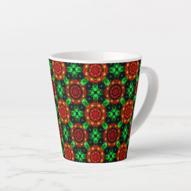 Floral Modern Boho Elegant Abstract Pattern #504 Latte Mug (Right Angle)
