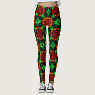 Floral Modern Boho Elegant Abstract Pattern #504 Leggings