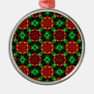 Floral Modern Boho Elegant Abstract Pattern #504 Metal Ornament