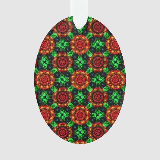 Floral Modern Boho Elegant Abstract Pattern #504 Ornament (Front)