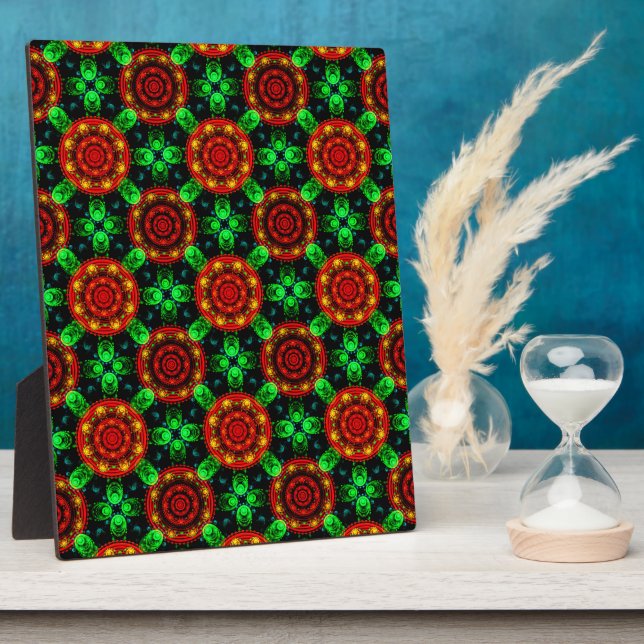 Floral Modern Boho Elegant Abstract Pattern #504 Plaque (Side)