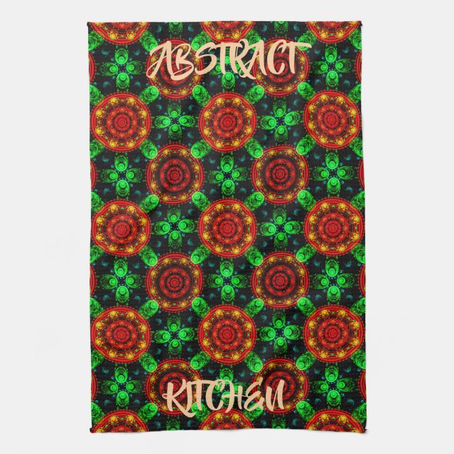 Floral Modern Boho Elegant Abstract Pattern #504 Tea Towel (Vertical)